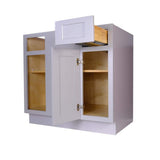 Bremen Cabinetry Bremen 42 in. W x 24 in. D x 34.5 in. H Gray Plywood Assembled Blind Corner Base Kitchen Cabinet with Soft Close