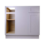 Bremen Cabinetry Bremen 42 in. W x 24 in. D x 34.5 in. H Gray Plywood Assembled Blind Corner Base Kitchen Cabinet with Soft Close