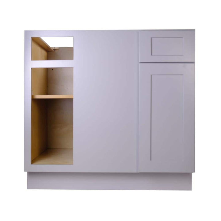 Bremen Cabinetry Bremen 42 in. W x 24 in. D x 34.5 in. H Gray Plywood Assembled Blind Corner Base Kitchen Cabinet with Soft Close