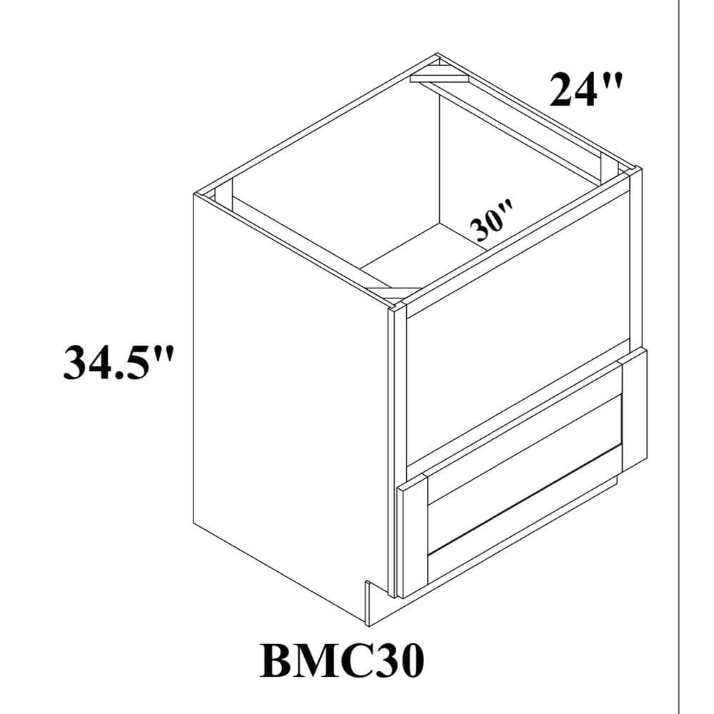 Bremen Cabinetry Bremen 30 in. W x 24 in. D x 34.5 in. H Gray Plywood Assembled Microwave Base Kitchen Cabinet with Soft Close