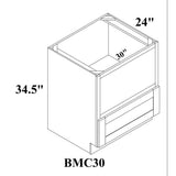 Bremen Cabinetry Bremen 30 in. W x 24 in. D x 34.5 in. H Gray Plywood Assembled Microwave Base Kitchen Cabinet with Soft Close