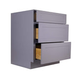 Bremen Cabinetry Bremen 18 in. W x 24 in. D x 34.5 in. H Gray Plywood Assembled Drawer Base Kitchen Cabinet with Soft Close