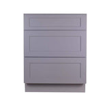 Bremen Cabinetry Bremen 27 in. W x 24 in. D x 34.5 in. H Gray Plywood Assembled Drawer Base Kitchen Cabinet with Soft Close