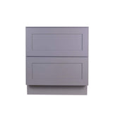 Bremen Cabinetry Bremen 30 in. W x 24 in. D x 34.5 in. H Gray Plywood Assembled 2-Drawer Base Kitchen Cabinet with Soft Close
