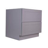 Bremen Cabinetry Bremen 30 in. W x 24 in. D x 34.5 in. H Gray Plywood Assembled 2-Drawer Base Kitchen Cabinet with Soft Close