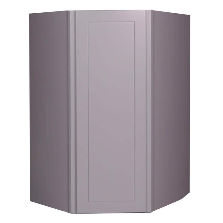 Bremen Cabinetry Bremen 24 in. W x 12 in. D x 42 in. H Gray Plywood Assembled Wall Diagonal Corner Kitchen Cabinet with Soft-Close