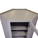 Bremen Cabinetry Bremen 24 in. W x 12 in. D x 42 in. H Gray Plywood Assembled Wall Diagonal Corner Glass-Door Kitchen Cabinet
