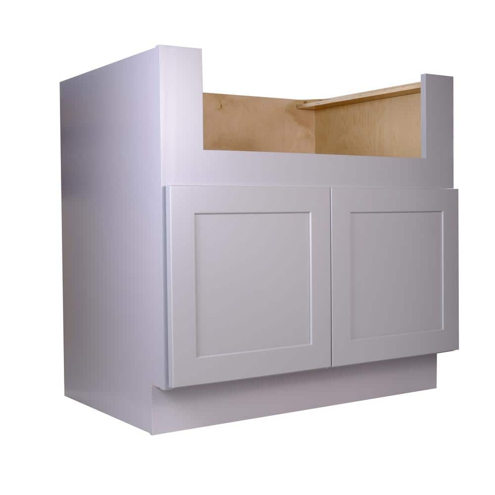 Bremen Cabinetry Bremen 36 in. W x 24 in. D x 34.5 in. H Gray Plywood Assembled Farm Sink Base Kitchen Cabinet with Soft Close