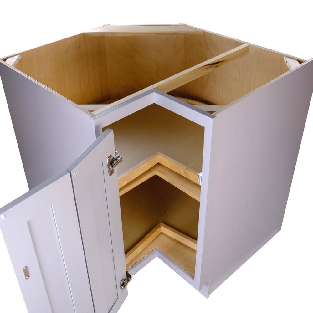 Bremen Cabinetry Bremen 36-in. W x 24-in. D x 34.5-in. H Gray Plywood Assembled Lazy Susan Base Kitchen Cabinet with Soft Close