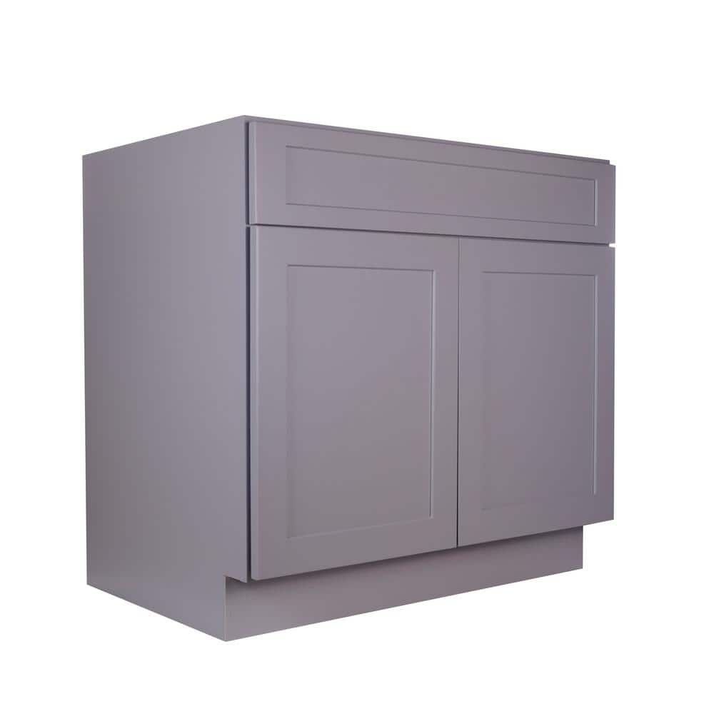 Bremen Cabinetry Bremen 42 in. W x 24 in. D x 34.5 in. H Gray Plywood Assembled Sink Base Kitchen Cabinet with Soft Close