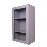 Bremen Cabinetry Bremen 21 in. W x 12 in. D x 30 in. H Gray Plywood Assembled Wall Glass-Door Kitchen Cabinet with Soft-Close