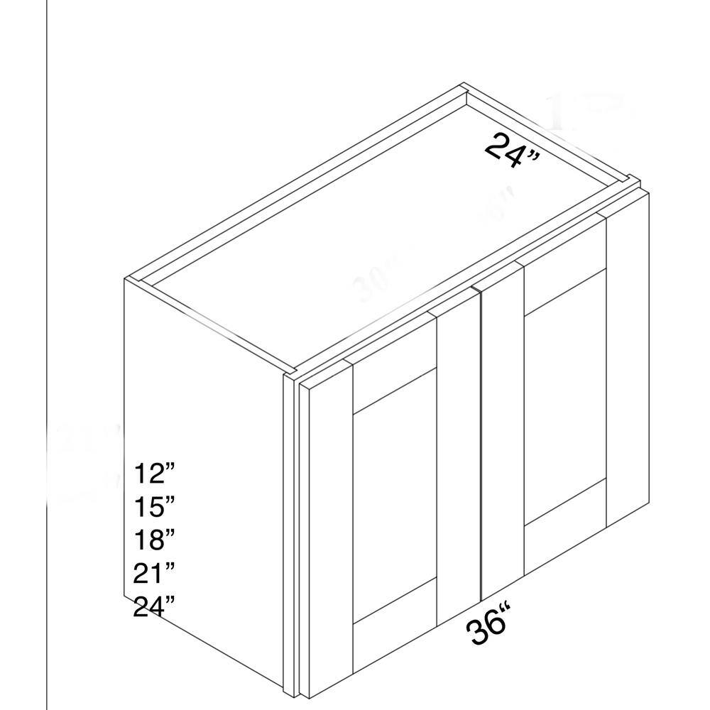 Bremen Cabinetry Bremen 36 in. W x 24 in. D x 21 in. H Gray Plywood Assembled Wall Fridge Kitchen Cabinet with Soft-Close