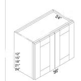 Bremen Cabinetry Bremen 36 in. W x 24 in. D x 21 in. H Gray Plywood Assembled Wall Fridge Kitchen Cabinet with Soft-Close
