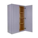 Bremen Cabinetry Bremen 36 in. W x 12 in. D x 42 in. H Gray Plywood Assembled Wall Kitchen Cabinet with Soft-Close
