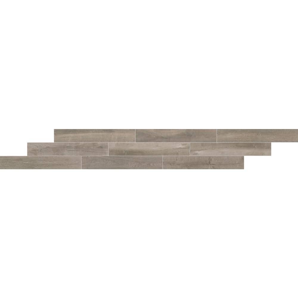 Vicinity Gray Brown Matte 6 in. x 36 in. Glazed Porcelain Floor and Wall Tile (13.05 sq. ft./Case)