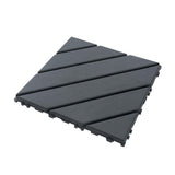 cadeninc 12 in. x 12 in. Gray Square Waterproof Plastic Interlocking Deck Tiles for Poolside Balcony Backyard (Set of 44 Tiles)