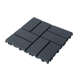 cadeninc 12 in. x 12 in. Gray Square Waterproof Plastic Interlocking Deck Tiles (Set of 44 Tiles)