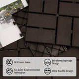 cadeninc 12 in. x 12 in. Gray Square 4 Slat Plastic Outdoor Flooring Tiles (Set of 44 Tiles)