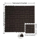 cadeninc 12 in. x 12 in. Gray Square 4 Slat Plastic Outdoor Flooring Tiles (Set of 44 Tiles)