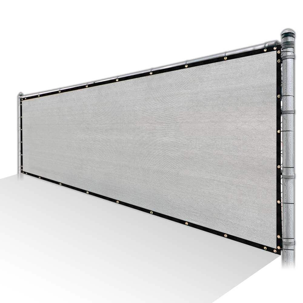 COLOURTREE 5 ft. x 104 ft. Grey Privacy Fence Screen HDPE Mesh Windscreen with Reinforced Grommets for Garden Fence (Custom Size)