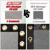 COLOURTREE 5 ft. x 104 ft. Grey Privacy Fence Screen HDPE Mesh Windscreen with Reinforced Grommets for Garden Fence (Custom Size)