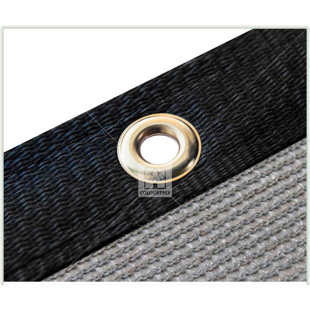 COLOURTREE 5 ft. x 104 ft. Grey Privacy Fence Screen HDPE Mesh Windscreen with Reinforced Grommets for Garden Fence (Custom Size)