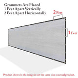 COLOURTREE 6 ft. x 8 ft. Grey Privacy Fence Screen HDPE Mesh Windscreen with Reinforced Grommets for Garden Fence (Custom Size)
