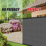 COLOURTREE 6 ft. x 8 ft. Grey Privacy Fence Screen HDPE Mesh Windscreen with Reinforced Grommets for Garden Fence (Custom Size)