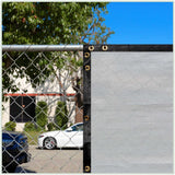 COLOURTREE 6 ft. x 8 ft. Grey Privacy Fence Screen HDPE Mesh Windscreen with Reinforced Grommets for Garden Fence (Custom Size)