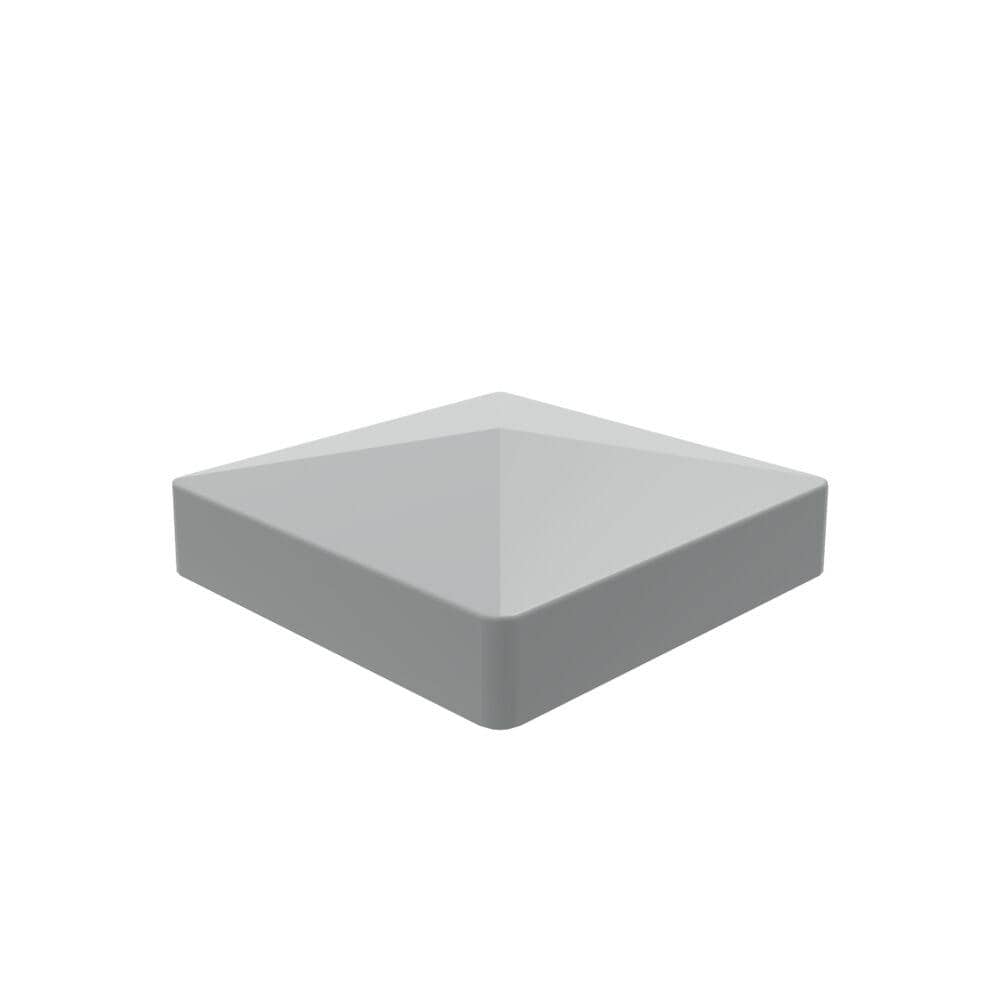 5 in. x 5 in. Gray Vinyl Fence Pyramid Post Top