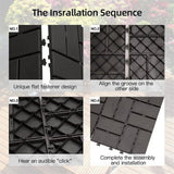 1 ft. W x 1 ft. L Square Plastic Patio Interlocking Deck Tile in Gray Flooring Tile All Weather for Balcony (Pack of 27)