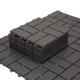 1 in. x 1 in. Square Plastic Deck Tile in Gray, Waterproof, All Weather Use (9 Per Case)