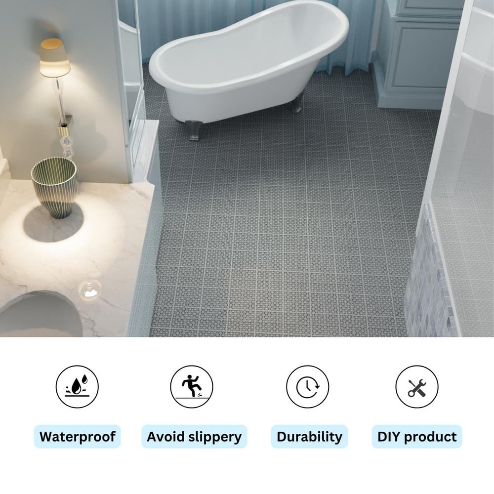 1 ft. x 1 ft. Waterproof Interlocking Deck Tiles All Weather Anti-Slip in Gray (12-Pieces)