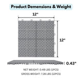 1 ft. x 1 ft. Waterproof Interlocking Deck Tiles All Weather Anti-Slip in Gray (12-Pieces)