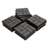 12 in. x 12 in. Square Patio Interlocking Deck Tiles, for Balcony Porch Backyard, (Gray, Pack of 9)