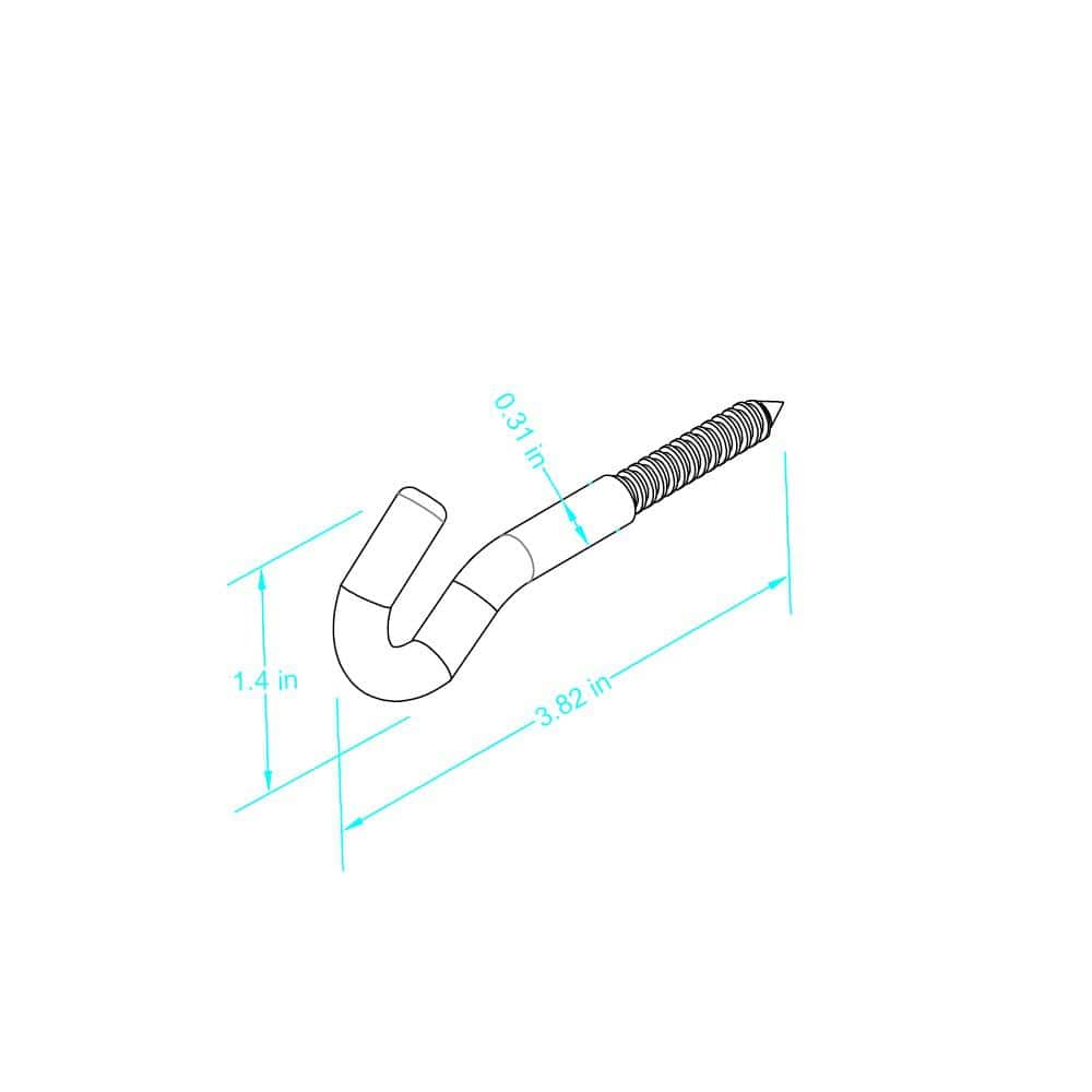 Everbilt 3-3/4 in. Vinyl-Coated Steel Screw-In Plant Hook, 30 lb Capacity