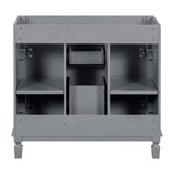 FUNKOL 35.9 x 17.9 x 34 In. Gray Vertical Bathroom Cabinet with 2 Drawers and 2 Soft Close Doors, Top Sink Not Included