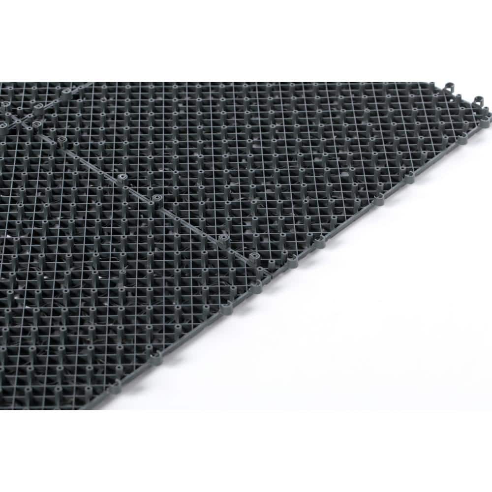 Gardenised Plastic Interlocking Cobbled Stone Look Garden Pathway Tiles, Decorative Floor Grass Pavers Anti- Slip Mat (5-Pack)