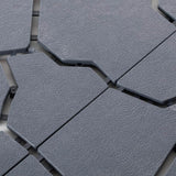 Gardenised Gray Plastic Garden Path Track Interlocking Stone Look Design Pathway Tile Floor Paver (Pack of 4)