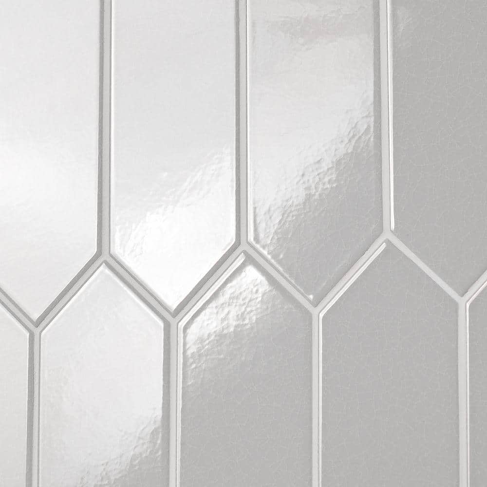 Saloni Gray 2.95 in. x 11.81 in. Polished Picket Ceramic Wall Tile (5.91 sq. ft./Case) by Ivy Hill Tile