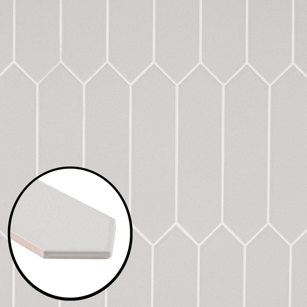 Saloni Gray 2.95 in. x 11.81 in. Polished Picket Ceramic Wall Tile (5.91 sq. ft./Case) by Ivy Hill Tile