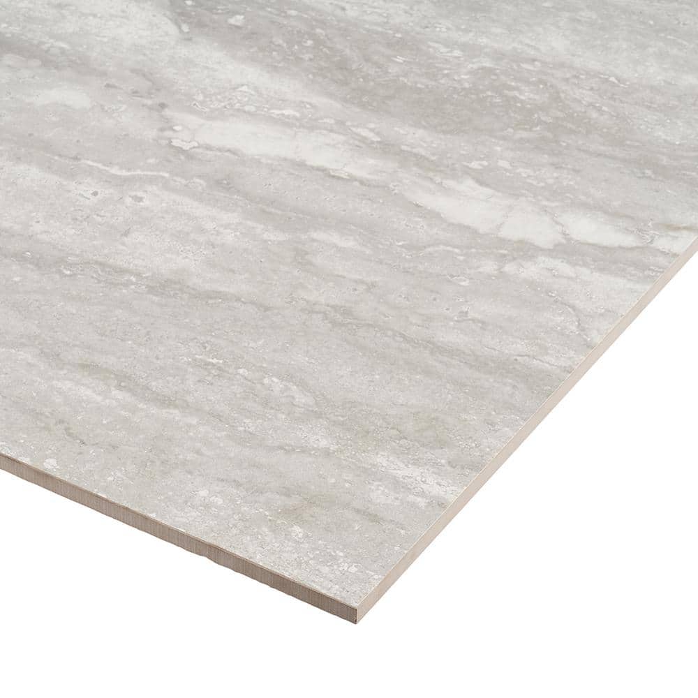Essential Travertine Black 23.50 in. x 47.08 in. Porcelain Floor and Wall Tile (15.49 sq. ft./Case)