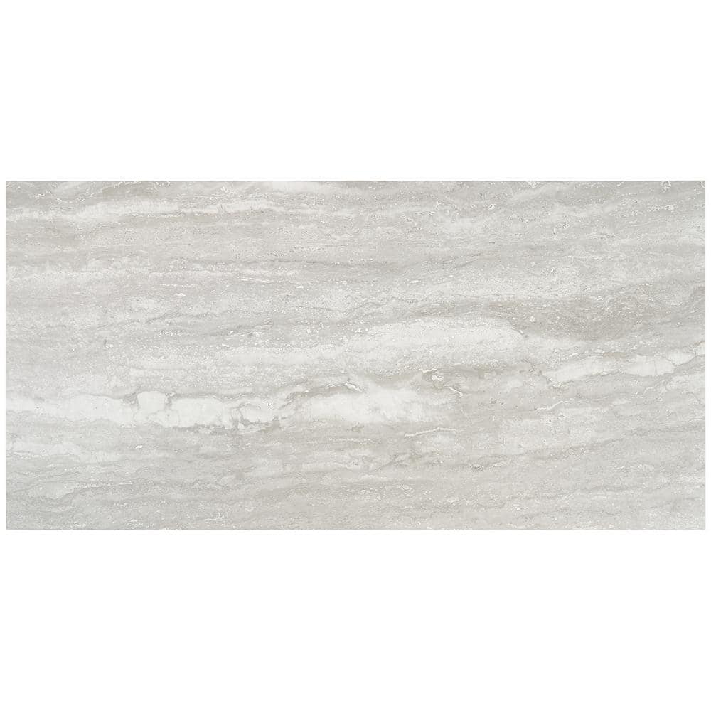 Essential Travertine Black 23.50 in. x 47.08 in. Porcelain Floor and Wall Tile (15.49 sq. ft./Case)
