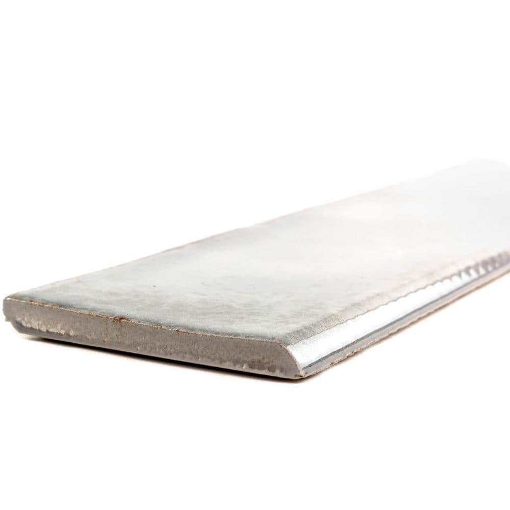 Ivy Hill Tile Moze Gray 3 in. x 12 in. Ceramic Bullnose Trim Wall Tile