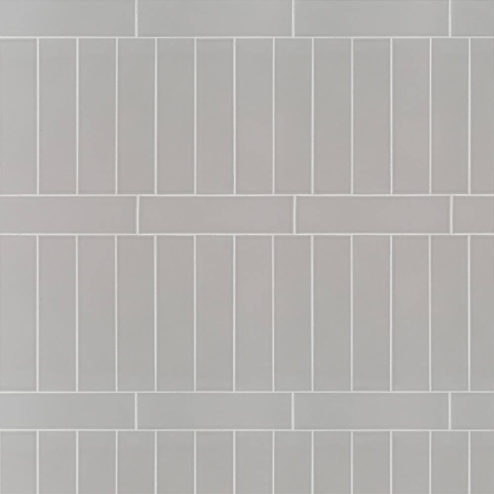 Jeffrey Court Weather Grey 3 in. x 12 in. Glossy Ceramic Wall Tile (16.5 sq. ft. / Case)