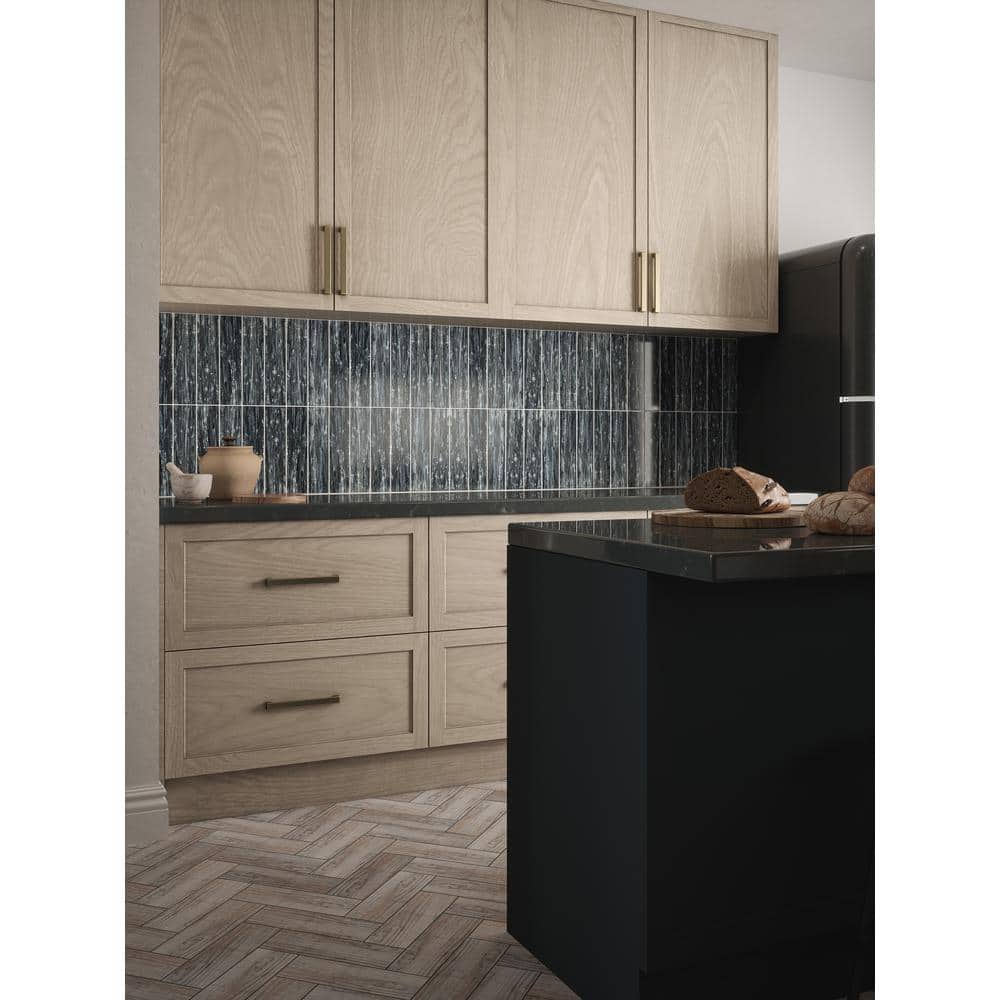 Jeffrey Court Abalone Gray 3 in. x 12 in. Glossy Glass Wall Tile (1 sq. ft. / Pack)