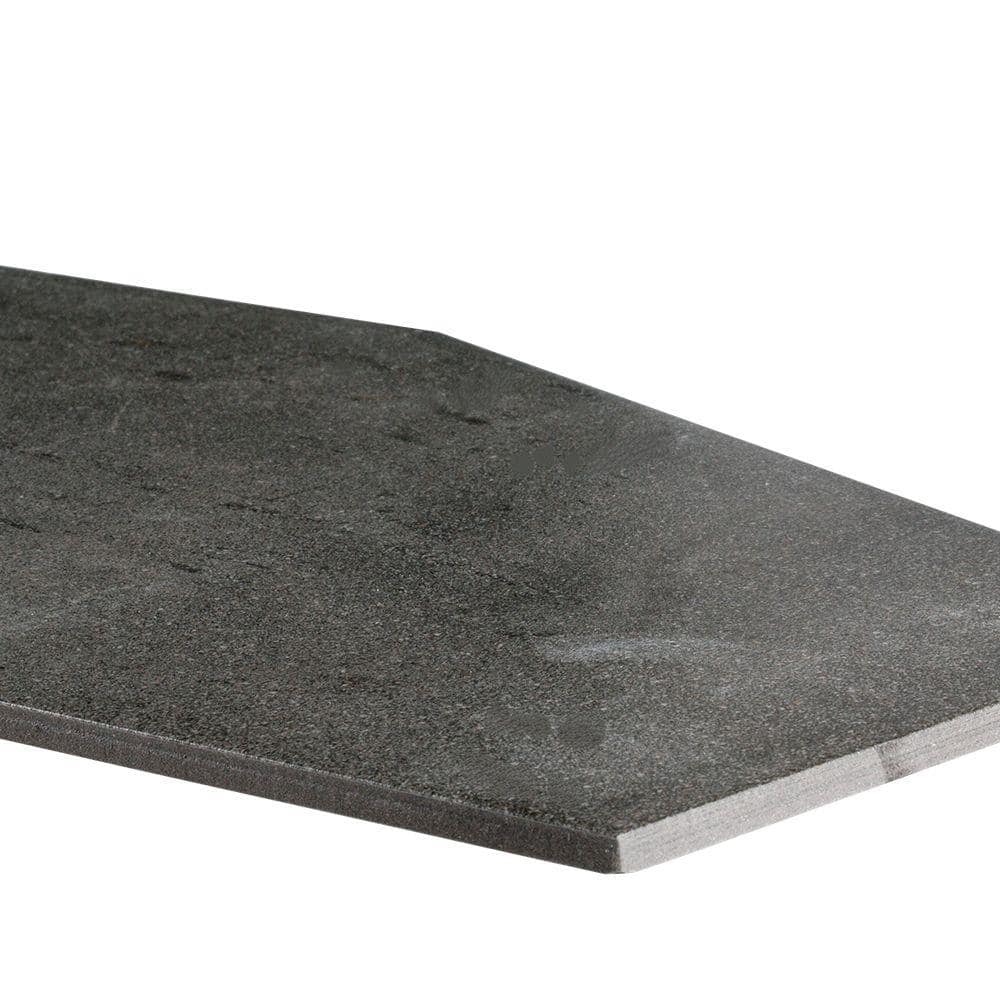 Jeffrey Court Castle Rock Gray 9.5 in. x 19.25 in. Matte Porcelain Hexagon Floor and Wall Tile (12.15 sq. ft. / case)
