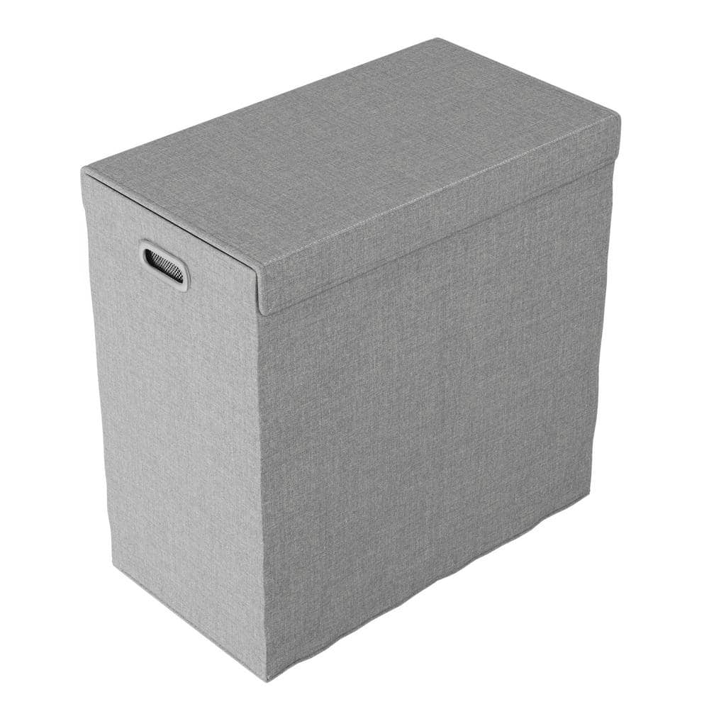 Lavish Home Collapsible Double Laundry Hamper with Lid and Removable Mesh Liners