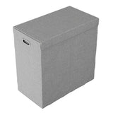 Lavish Home Collapsible Double Laundry Hamper with Lid and Removable Mesh Liners