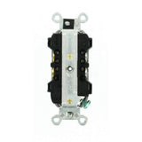 Leviton 15 Amp Industrial Grade Narrow-Body Duplex Outlet, Gray